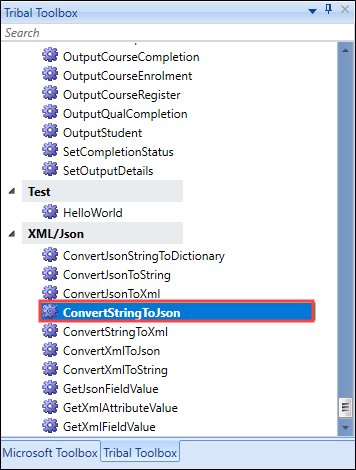 ConvertStringToJson activity